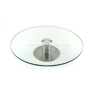 Bakeware Wedding Round Revolving Cup Cake Decorating Tools Smoother Turntable Stand Metal Rotating Base Clear Glass Cake Stand