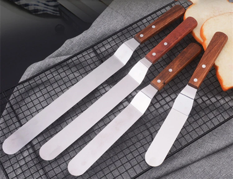 Baking Tools Stainless Steel Icing Spatula Cake Knife Set With Wooden Handle Frosting Cake Decorating Spatula