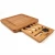 Import Bamboo Cheese Board Set  Platter and Serving Meat Board with Drawer , 4 Stainless knife 2 chalk ,2 slate from China
