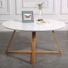 Bamboo Legged Round Wooden Modern Coffee Table
