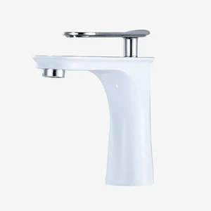 Bathroom Basin Faucet White Accessories Jade Basin Faucet with Single Lever