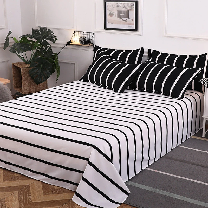 Best Cool 100% Polyester Sanding Printing Bed Flat Fitted Sheet Bedding Set