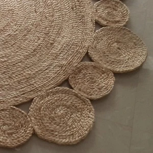Best quality natural jute round rug made by a rug factory in India