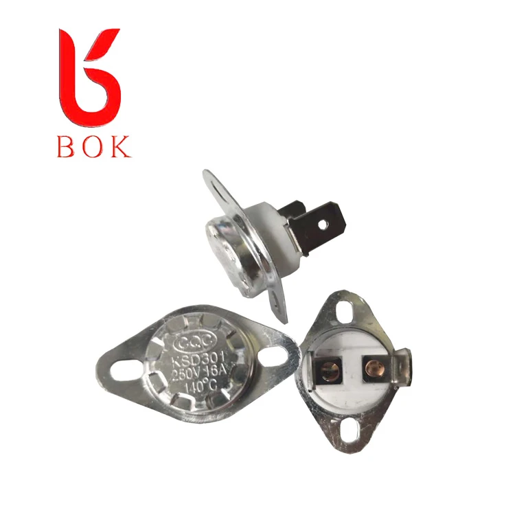 Bimetal thermostat KSD301 ceramic 245c 16A normally open thermal protection switch thermal sensitive temperature switch