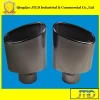 Black Stainless Steel Double Angle Cut Oval Rolled-In Exhaust Tip