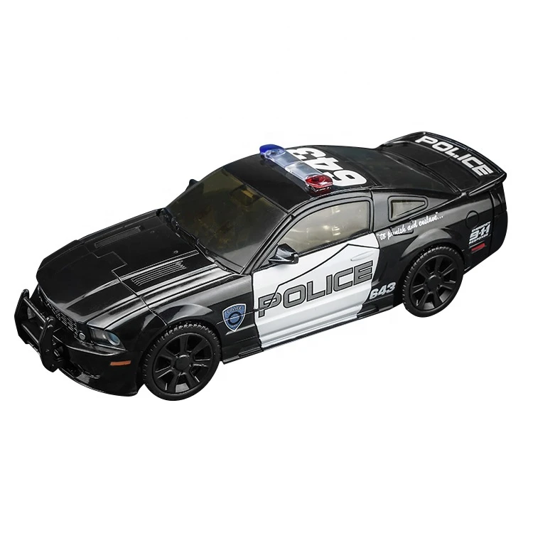 BMB Bottlene Police Car Road Block Model Transformation Robot Toys  Deformation Car Toy Movie Character Action Figure Toy