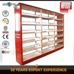 Book almirah design wooden book rack/ library book shelf/magazine rack