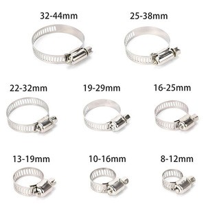 Box of 80 Steel Hose Clamps Clips Adjustable Range Worm Gear Pipe Clamp Stainless steel pipe clamp hoop