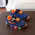 boys durable buckle strap led sneaker toddlers flashing neon light shoes