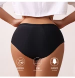 Breathable Women Period Safety Warm Tummy Cotton Underwear 4 Layer Physiological Panties Girls Menstrual Panties