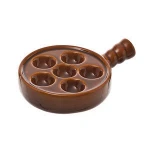 Brown 6 Slots Seafood Serving Tray Ceramic Escargot Snail