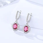 BS032 fine jewelry set snowflake shape ruby earring necklace set for women wedding