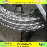 BTO-22 galvanized razor blade barbed wire, razor barbed wire mesh fence