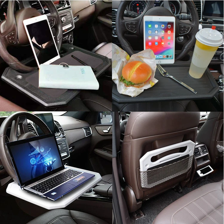 Car accessories universal auto Automobile Plastic Folding Car Swivel Food Snacks Cup Holder Car steering wheel tray table desk
