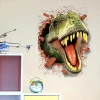 car and dinosaur 3d wall sticker home decoration decal
