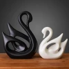 Ceramic Porcelain Animal matte glazing Deer Swan Figurine For Decoration