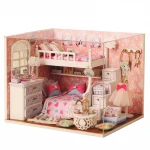 Children creative gift  pretend furniture toy set wooden doll house miniatures