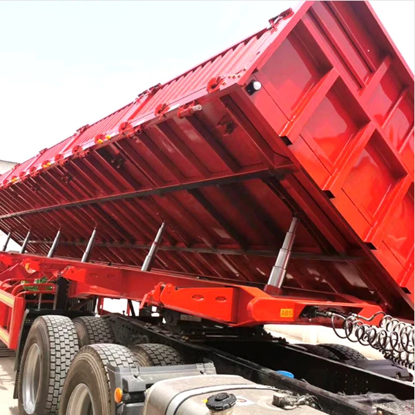 China 40ft cargo dump truck semi trailer building materials and coal transport side dump semi trailer