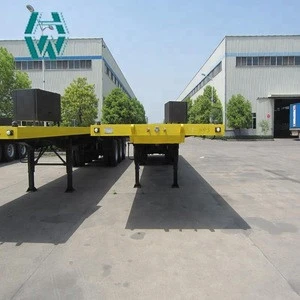 China Factory price 3 axle 40 ft flatbed container semi trailer