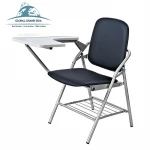 China office furniture manufacturer folded fashion student training study chair with writing pad