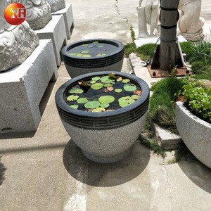 Chinese handmade outdoor indoor stone flowerpot