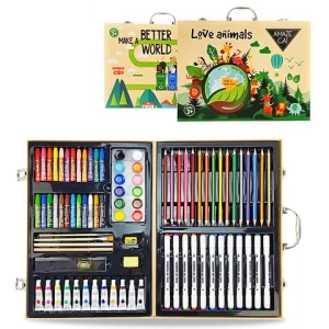 Christmas Gift Wood Super Mega School Student Supplies Stationery Artist Painting Set Kids Art Sets