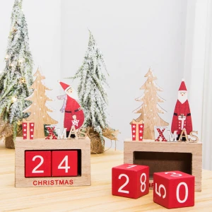 Christmas wooden decoration shopping mall counter desk creative decoration calendar
