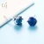 CIJ sapphire blue stud earring women men gift 925 sterling silver jewelry