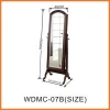 Classic Antique Wooden Mirrored Jewelry Cabinet with Dressing Mirror Stand Mirrored Jewelry Cabinet