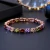 Import Classic jewelry with oval shape rainbow zircon rose gold plating charm women bracelet from China