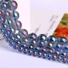 Color Plating Blue Natural White Crystal Loose Beads