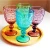 Import Coloured Retro Vintage Holiday gifts dessert finest wine glasses from China