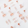 Combination binder clip set  rose gold paper clip long tail clip transparent plastic box office stationery manufacturer