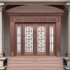 Commercial Copper Entrance Glass Decorative Double Steel Security Doors Exterior