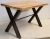 Import Commercial Industrial Design Restaurant Table With X Shaped Metal Iron Legs And Solid Wooden Top from India