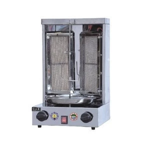 Commercial Meat Griler 2 Burners Gas Doner Kebab Making Machine Shawarma Grill