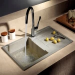 Composite Granite Stone Kitchen Sink, Single Bowl Granite Sink with Board 8202