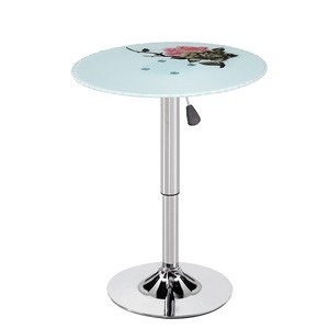 Cool Modern Home Cheap Custom Used High Design Metal Adjustable Lift Round Bar Table Furniture In Painted, Diameter 23.5Ft