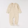 Cotton Knitted Baby Boy Spring Clothes Romper Autumn Footed Infant Sleepsuit, Infant Clothing, Ribbed Pajama