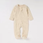 Cotton Knitted Baby Boy Spring Clothes Romper Autumn Footed Infant Sleepsuit, Infant Clothing, Ribbed Pajama