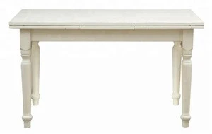 Country style solid lime wood walnut finish extensible table. Made in Italy
