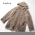 Import CT7034 real fur coat women real mink fur coat jacket with hoodgenuine mink fur shawl poncho wraps from China