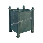 Cube Metal Planter - Home & Garden Square Flower Pot - Container