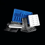 Custom ampoule tray flocking medical plastic blister packaging insert tray for vial