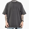 Custom Cut And Sew T Shirt 100% Cotton Heavyweight Acid Washed Vintage Plus Size Mens Oversized Tshirt