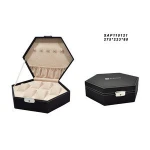 custom hexagon shape Watch Box 12 Mens Watch Organizer Jewelry Display Case with Lock and Keys Black