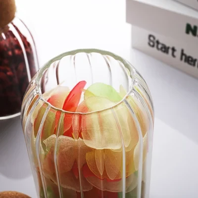 Buy Custom Kitchen High Borosilicate Glass Food Storage Jars With Cork ...