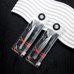 Custom Logo Personalized Stainless Steel Isolation Matte Gold Tweezer Set For Eyelash Extensions