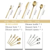 Custom Modern Luxury Wedding Kitchen Knife Spoon Fork Stainless Steel Gold Flatware Matte Silverware Cutlery Set