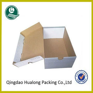 Custom printed corrugated white cardboard shoe boxes